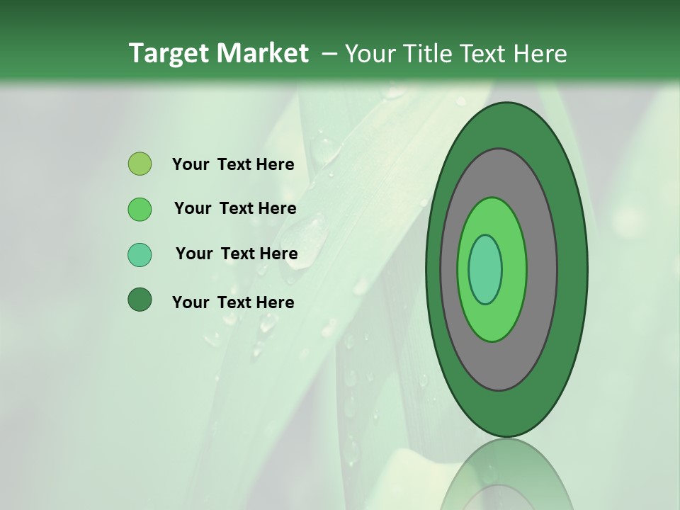 A Green Plant With Drops Of Water On It PowerPoint Template