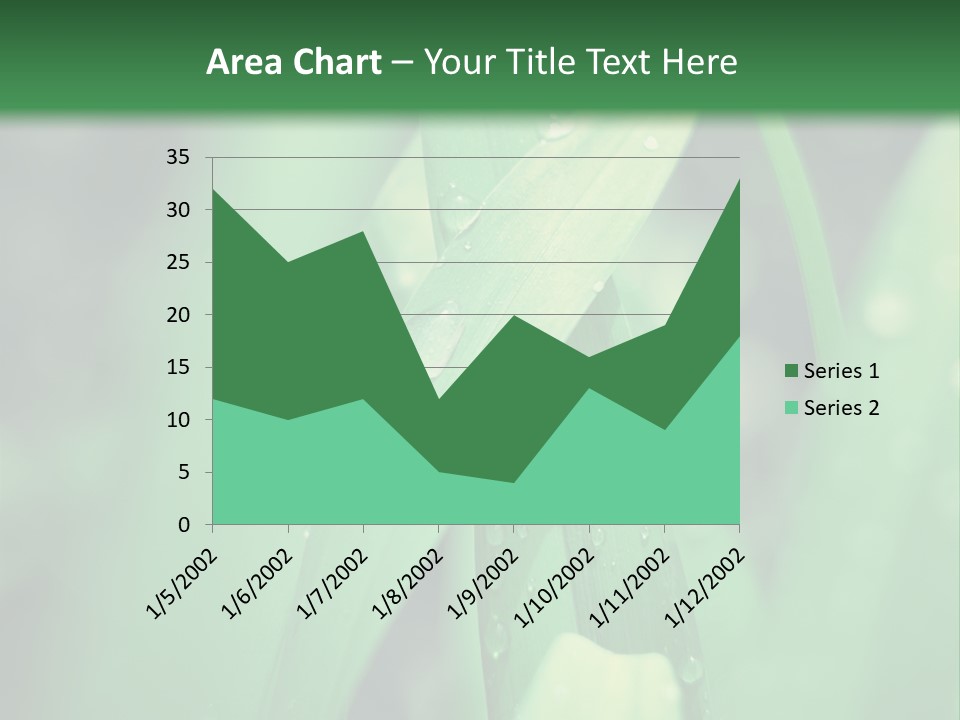 A Green Plant With Drops Of Water On It PowerPoint Template