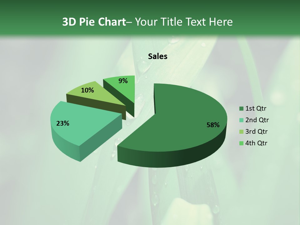 A Green Plant With Drops Of Water On It PowerPoint Template