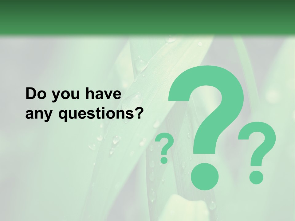 A Green Plant With Drops Of Water On It PowerPoint Template