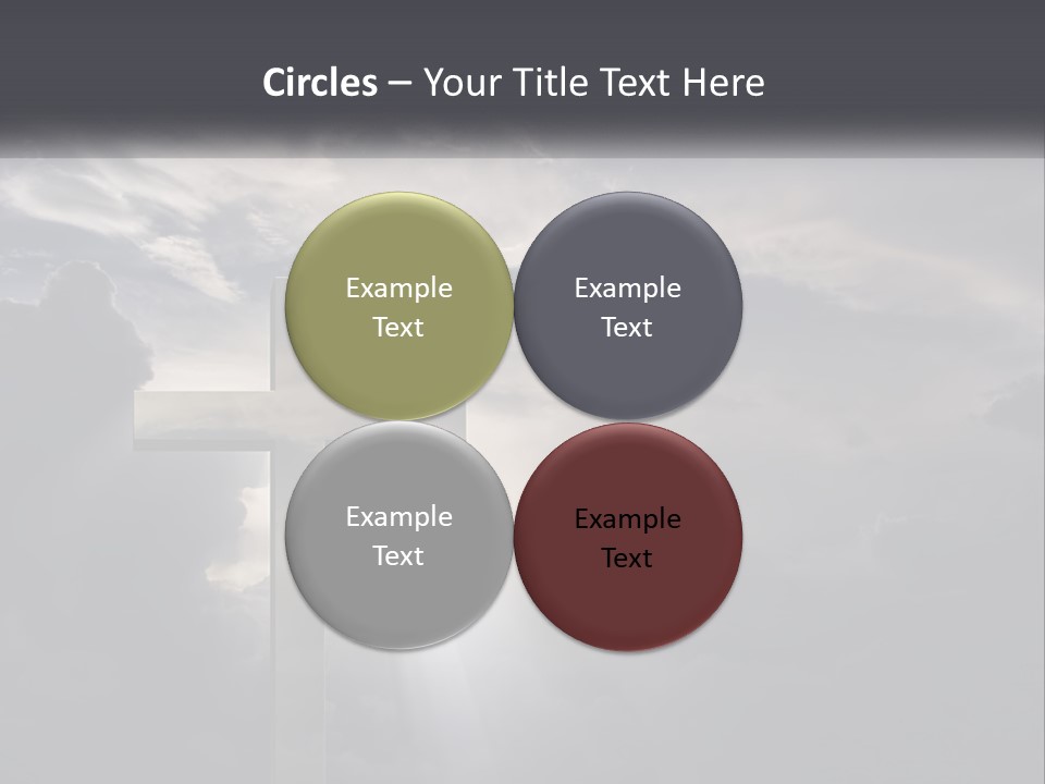 A Cross On A Cloudy Day With The Sun Shining Through The Clouds PowerPoint Template