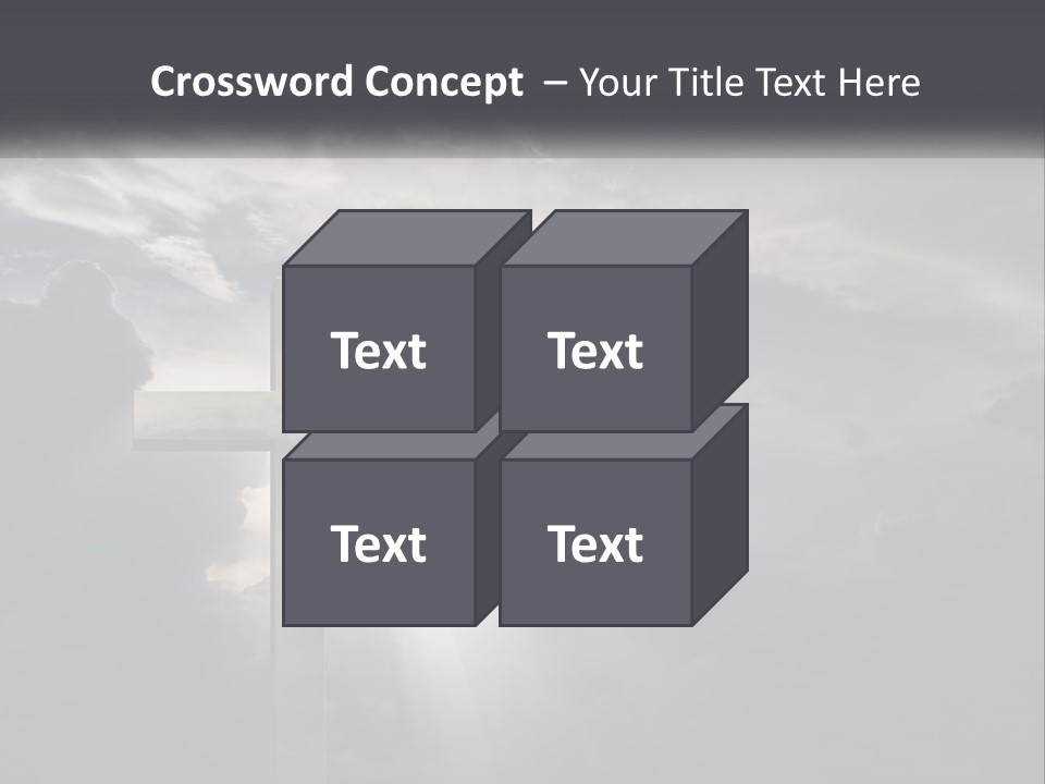 A Cross On A Cloudy Day With The Sun Shining Through The Clouds PowerPoint Template