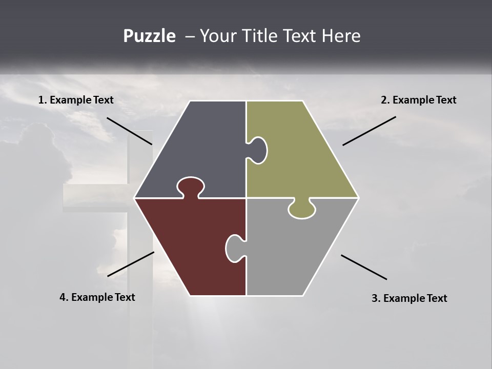 A Cross On A Cloudy Day With The Sun Shining Through The Clouds PowerPoint Template