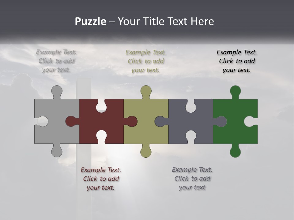 A Cross On A Cloudy Day With The Sun Shining Through The Clouds PowerPoint Template