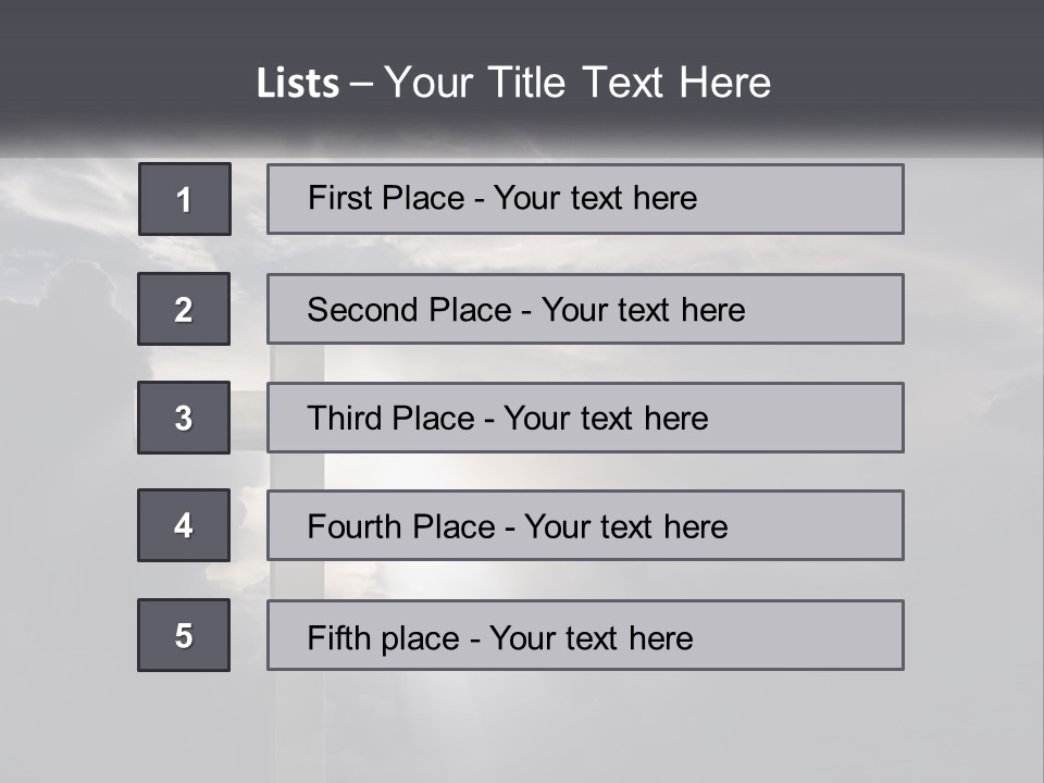 A Cross On A Cloudy Day With The Sun Shining Through The Clouds PowerPoint Template