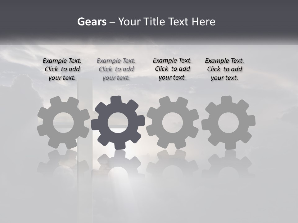 A Cross On A Cloudy Day With The Sun Shining Through The Clouds PowerPoint Template