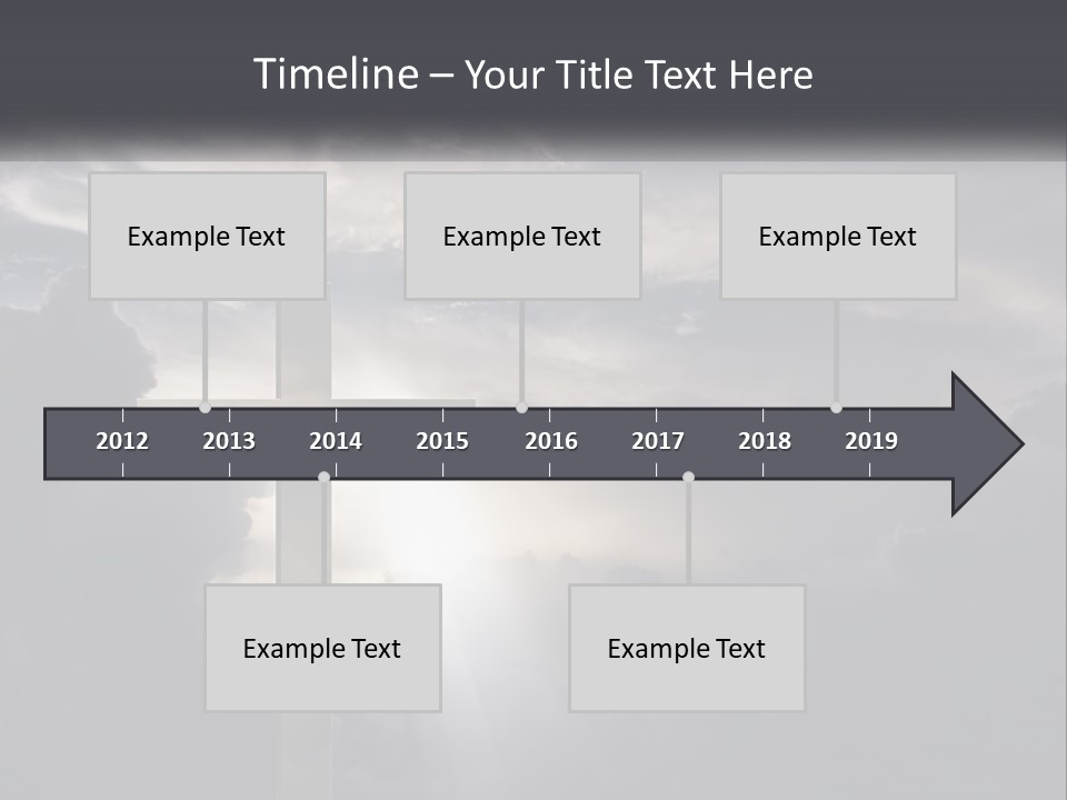 A Cross On A Cloudy Day With The Sun Shining Through The Clouds PowerPoint Template