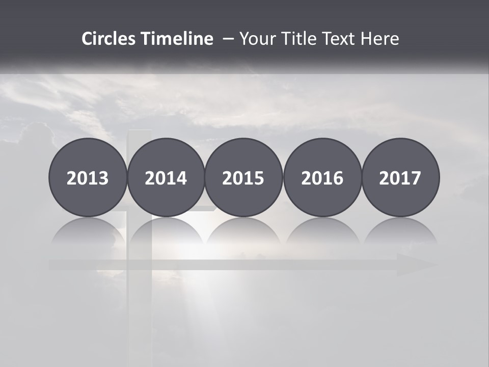 A Cross On A Cloudy Day With The Sun Shining Through The Clouds PowerPoint Template