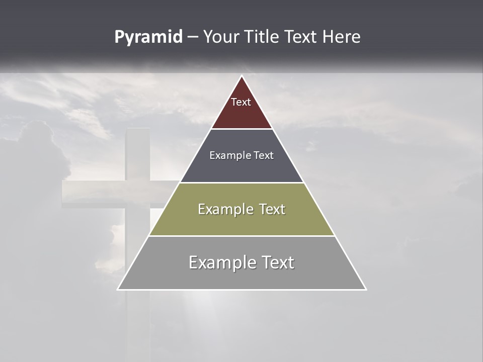A Cross On A Cloudy Day With The Sun Shining Through The Clouds PowerPoint Template