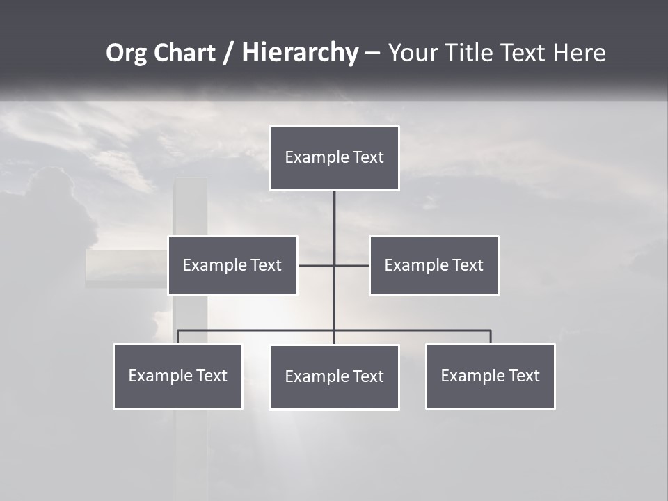 A Cross On A Cloudy Day With The Sun Shining Through The Clouds PowerPoint Template