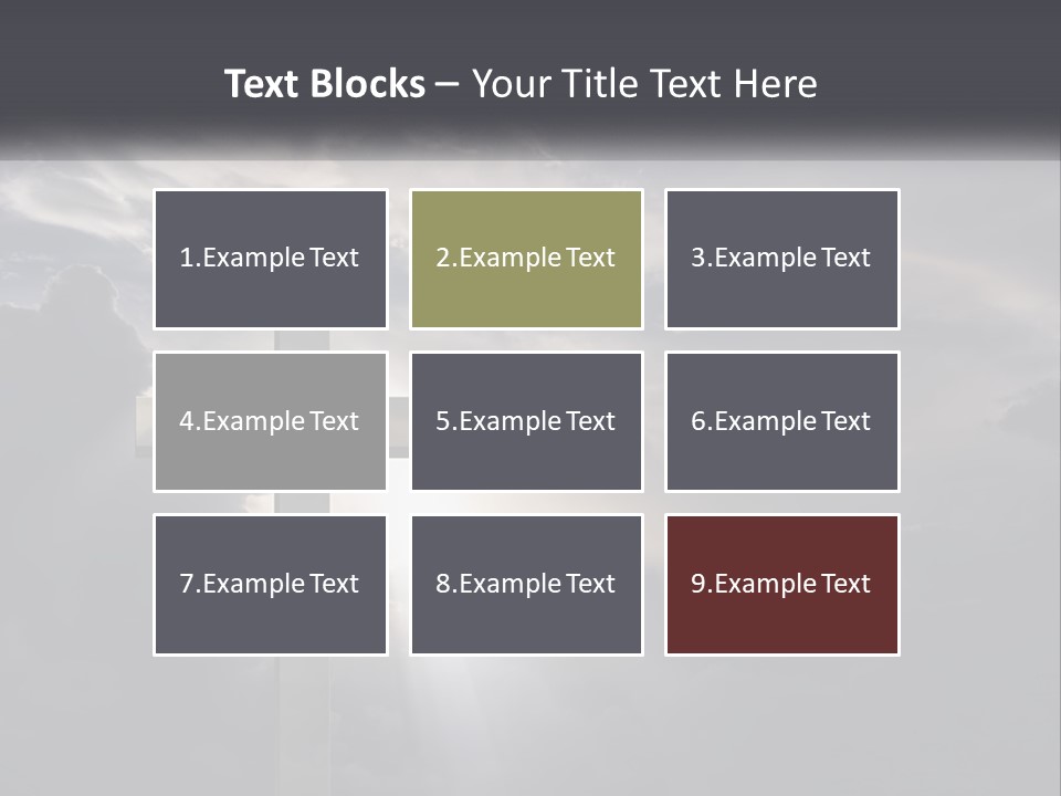 A Cross On A Cloudy Day With The Sun Shining Through The Clouds PowerPoint Template