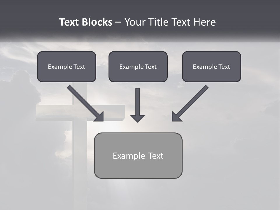 A Cross On A Cloudy Day With The Sun Shining Through The Clouds PowerPoint Template