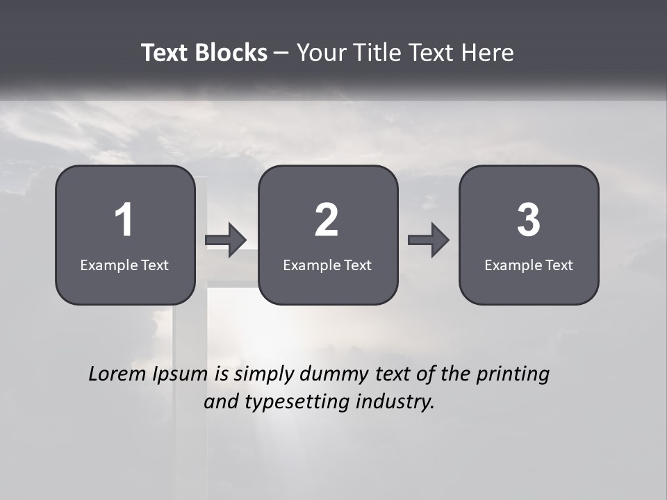 A Cross On A Cloudy Day With The Sun Shining Through The Clouds PowerPoint Template