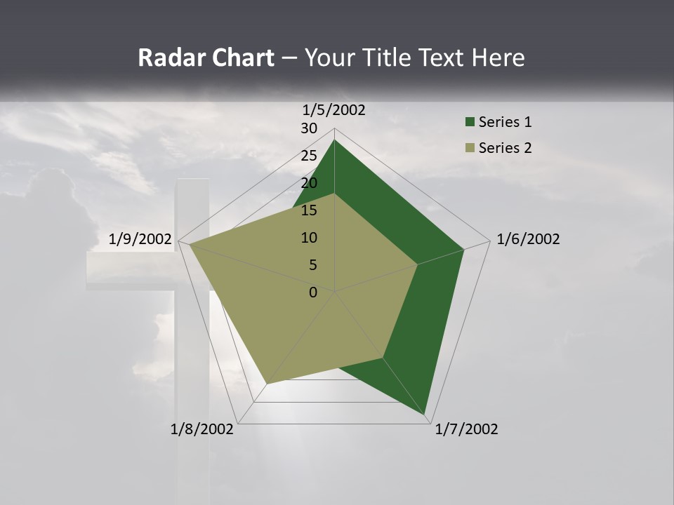 A Cross On A Cloudy Day With The Sun Shining Through The Clouds PowerPoint Template