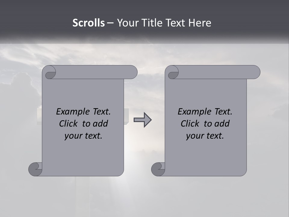 A Cross On A Cloudy Day With The Sun Shining Through The Clouds PowerPoint Template