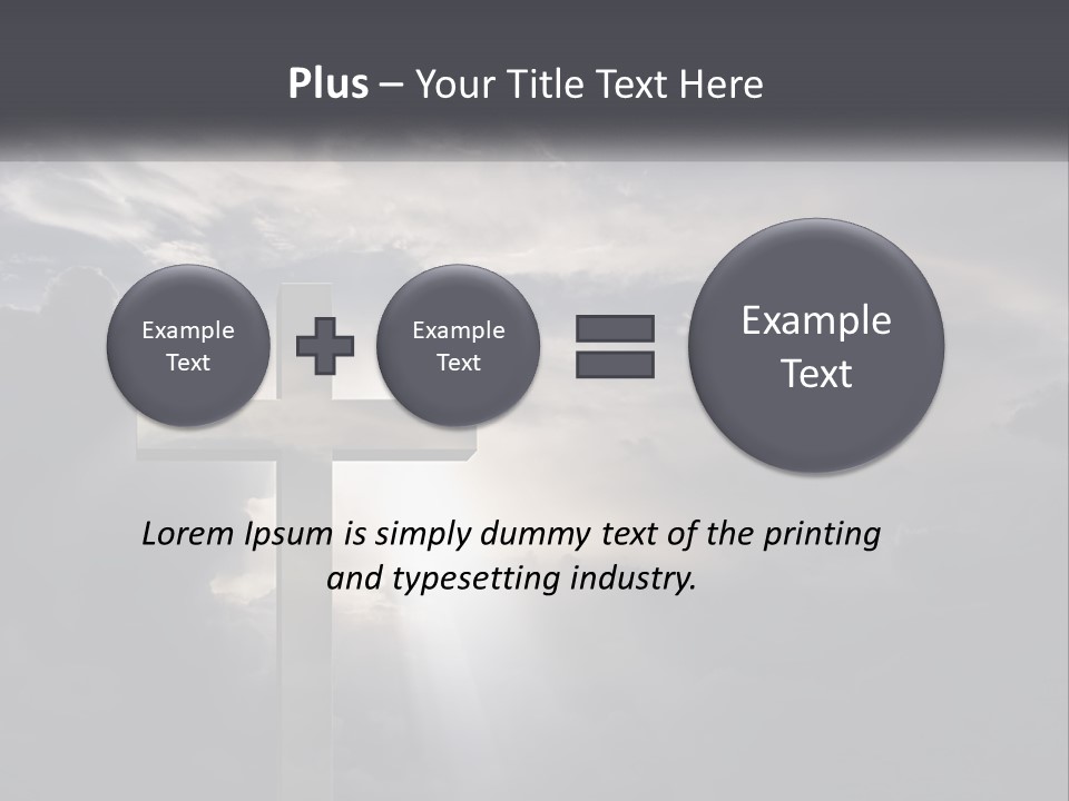 A Cross On A Cloudy Day With The Sun Shining Through The Clouds PowerPoint Template