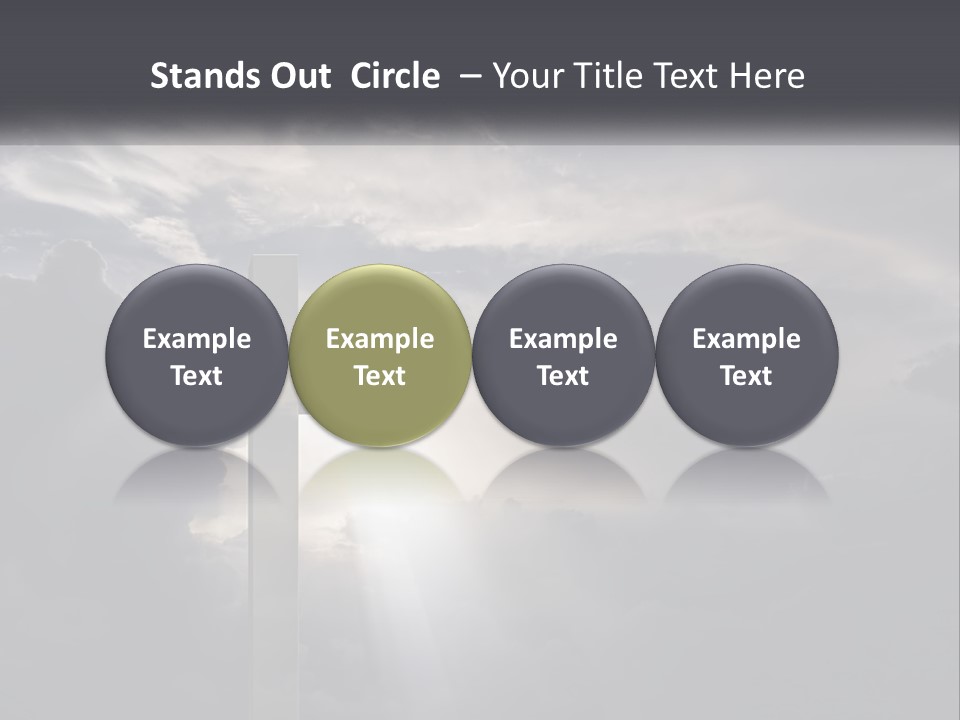 A Cross On A Cloudy Day With The Sun Shining Through The Clouds PowerPoint Template