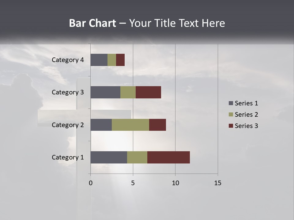 A Cross On A Cloudy Day With The Sun Shining Through The Clouds PowerPoint Template