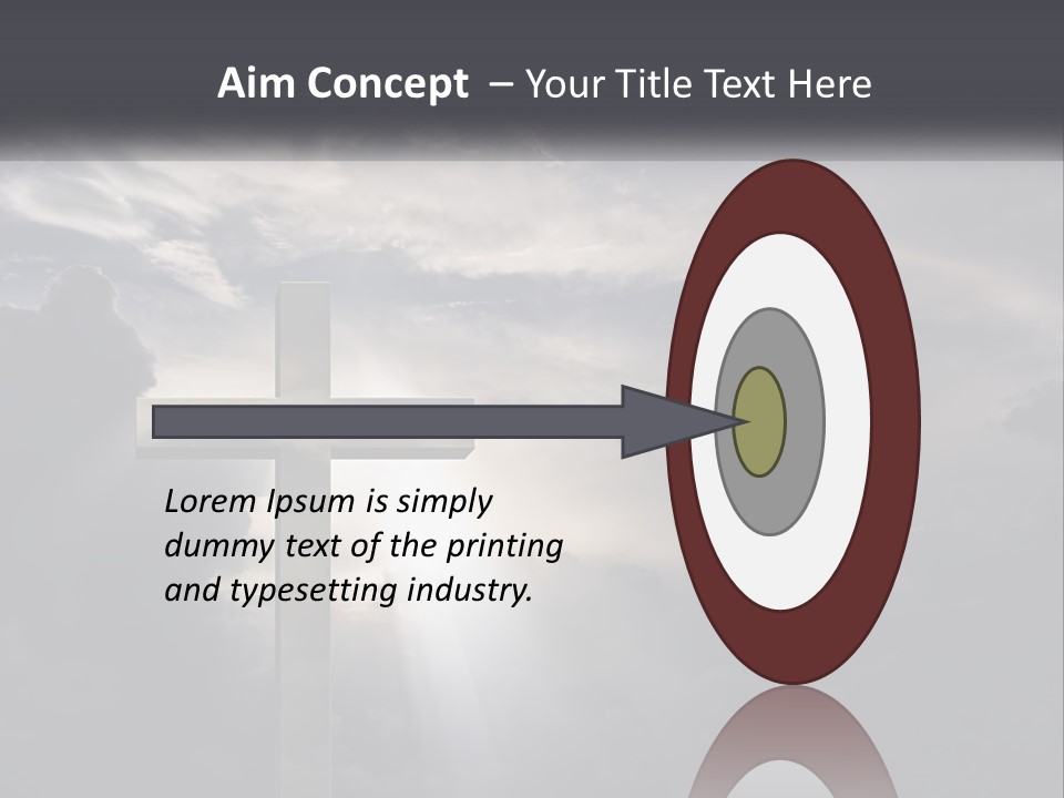 A Cross On A Cloudy Day With The Sun Shining Through The Clouds PowerPoint Template