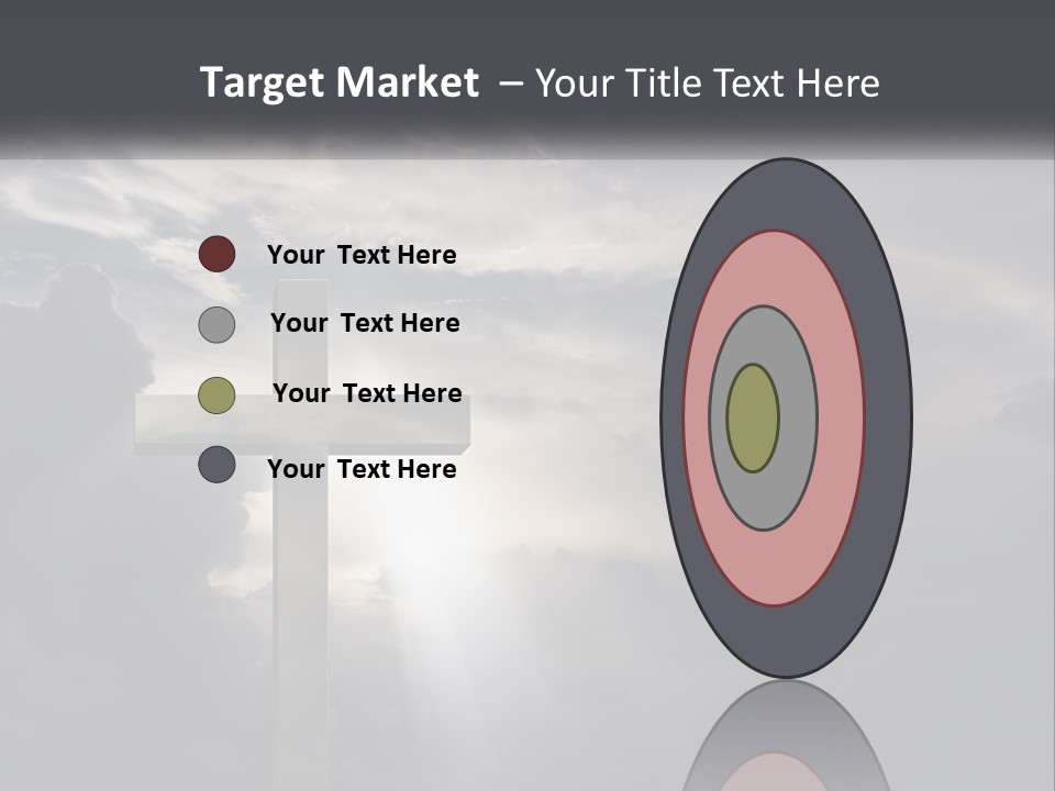 A Cross On A Cloudy Day With The Sun Shining Through The Clouds PowerPoint Template