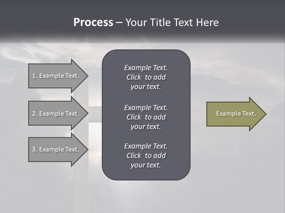 A Cross On A Cloudy Day With The Sun Shining Through The Clouds PowerPoint Template