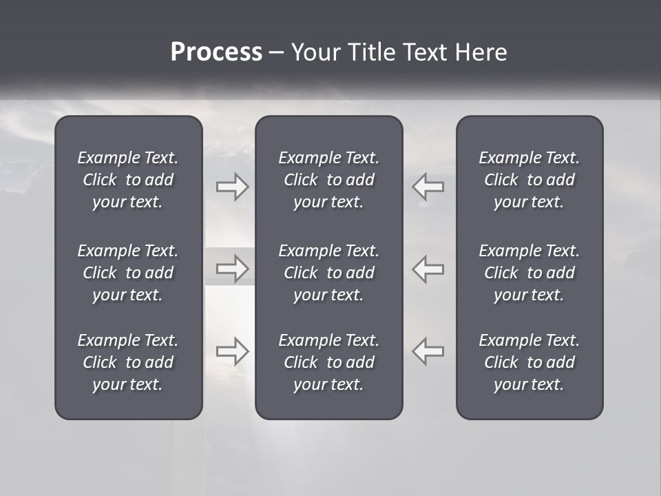 A Cross On A Cloudy Day With The Sun Shining Through The Clouds PowerPoint Template