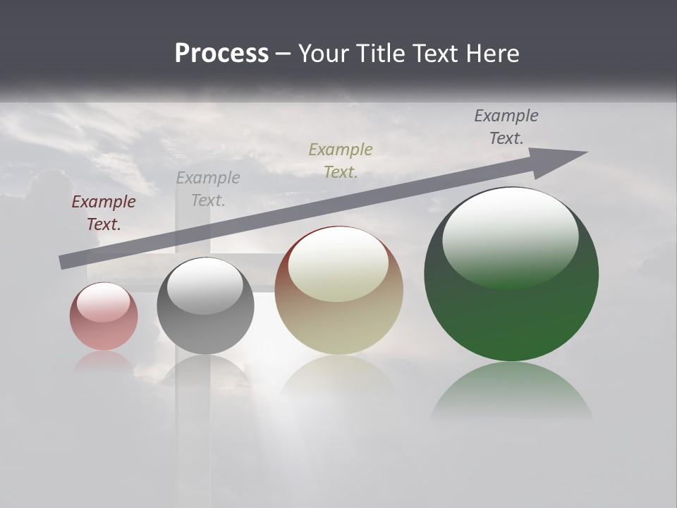 A Cross On A Cloudy Day With The Sun Shining Through The Clouds PowerPoint Template