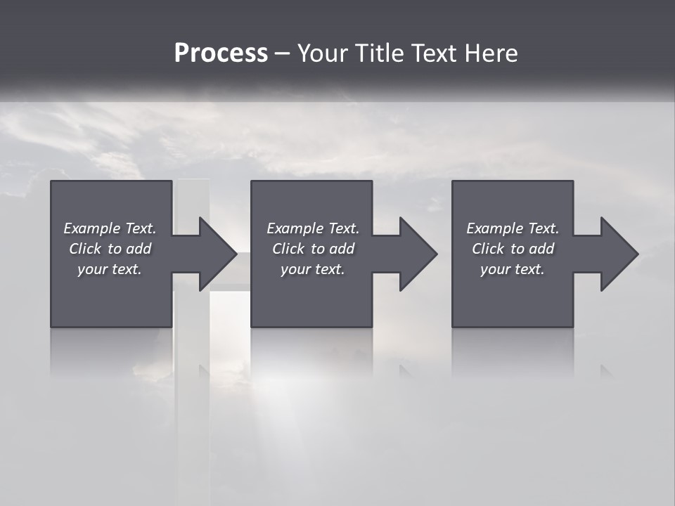 A Cross On A Cloudy Day With The Sun Shining Through The Clouds PowerPoint Template