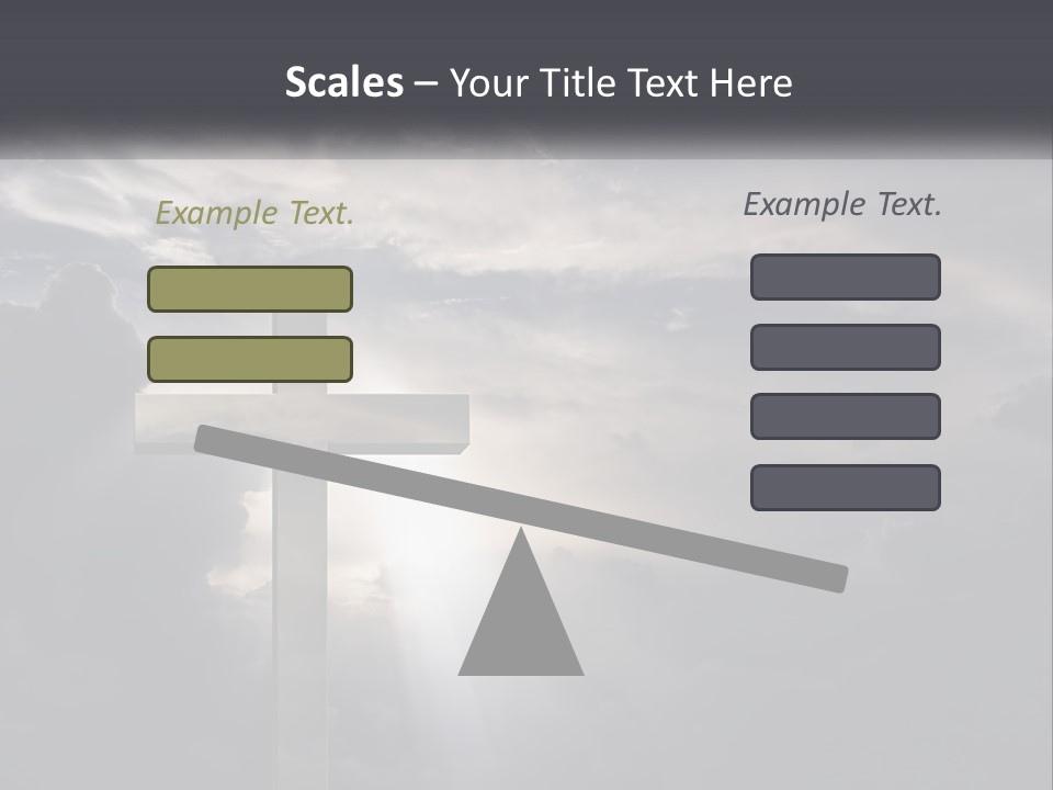 A Cross On A Cloudy Day With The Sun Shining Through The Clouds PowerPoint Template