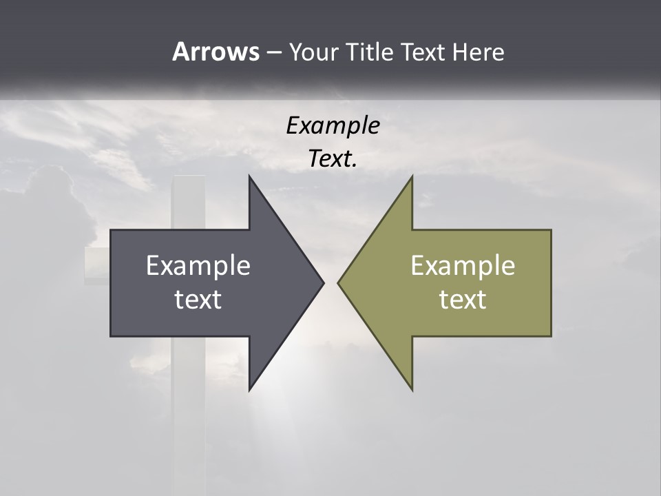 A Cross On A Cloudy Day With The Sun Shining Through The Clouds PowerPoint Template