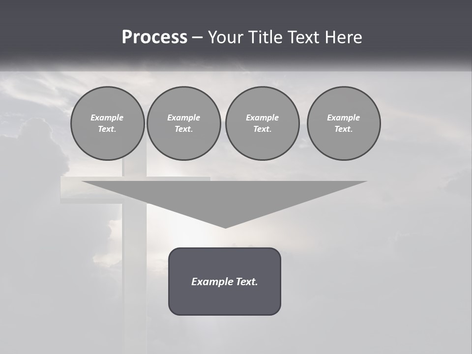 A Cross On A Cloudy Day With The Sun Shining Through The Clouds PowerPoint Template