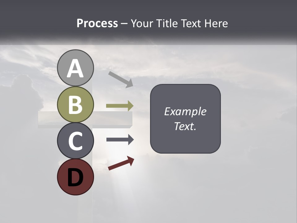A Cross On A Cloudy Day With The Sun Shining Through The Clouds PowerPoint Template