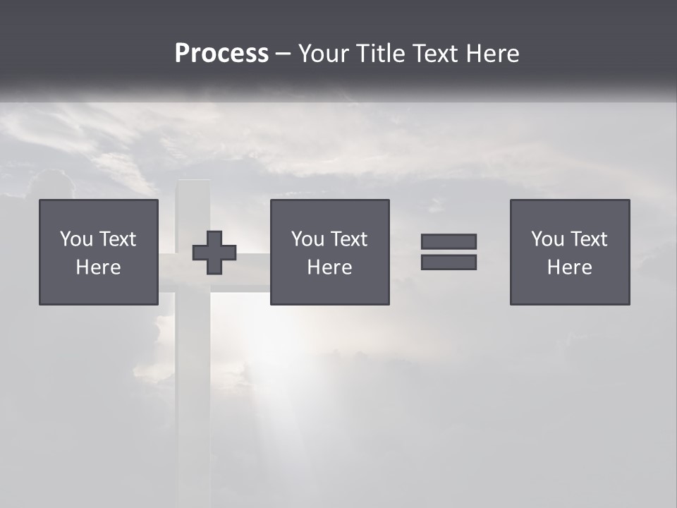 A Cross On A Cloudy Day With The Sun Shining Through The Clouds PowerPoint Template