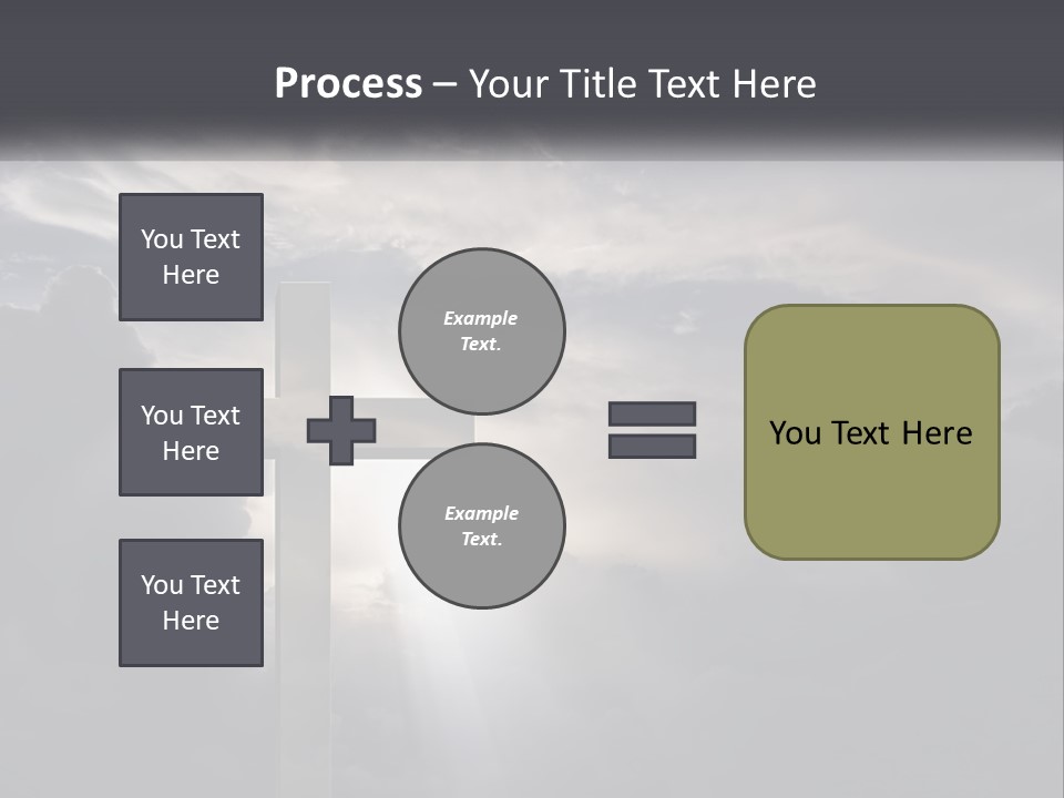 A Cross On A Cloudy Day With The Sun Shining Through The Clouds PowerPoint Template