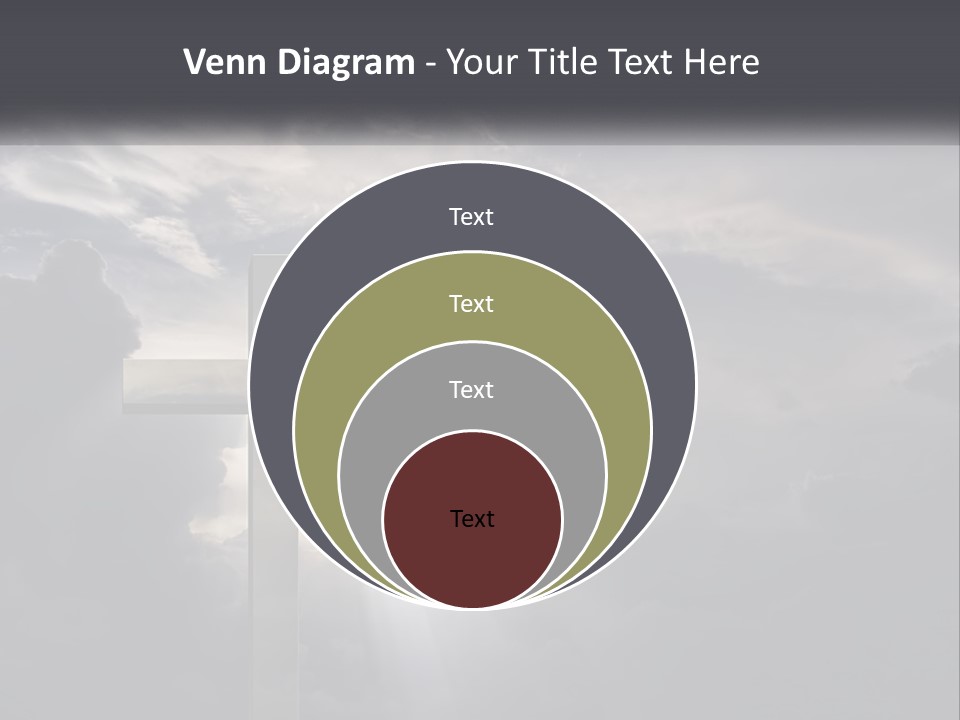 A Cross On A Cloudy Day With The Sun Shining Through The Clouds PowerPoint Template