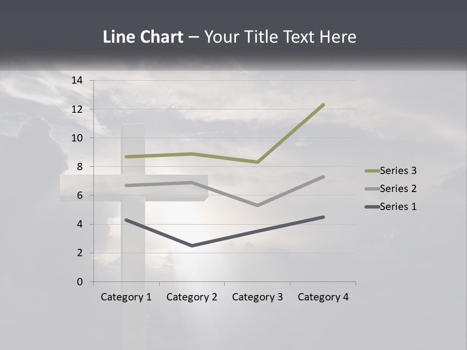 A Cross On A Cloudy Day With The Sun Shining Through The Clouds PowerPoint Template