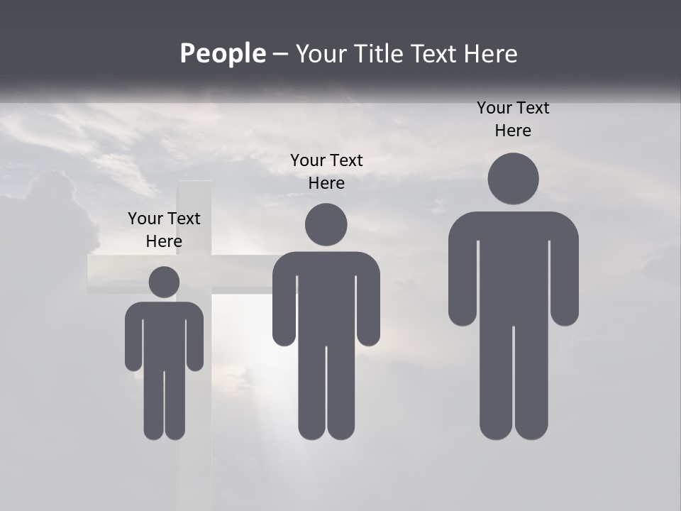 A Cross On A Cloudy Day With The Sun Shining Through The Clouds PowerPoint Template