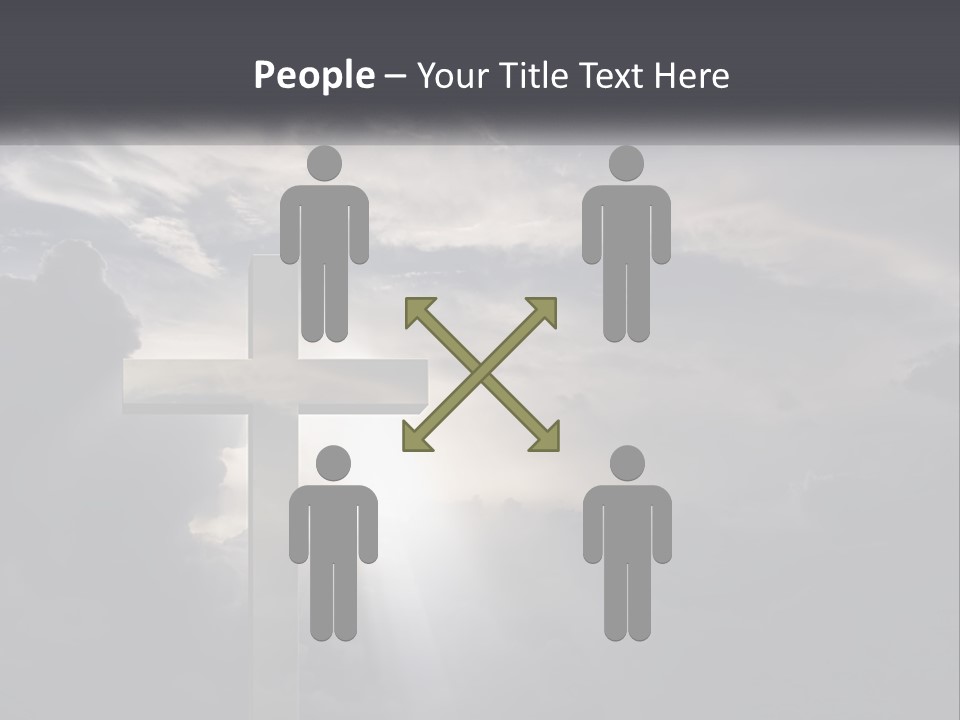 A Cross On A Cloudy Day With The Sun Shining Through The Clouds PowerPoint Template