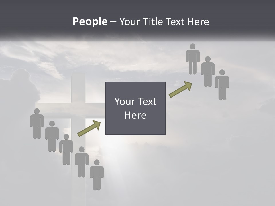 A Cross On A Cloudy Day With The Sun Shining Through The Clouds PowerPoint Template