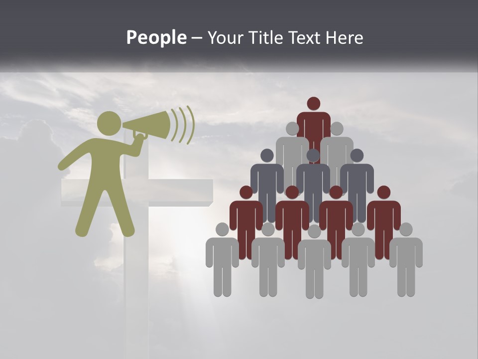 A Cross On A Cloudy Day With The Sun Shining Through The Clouds PowerPoint Template