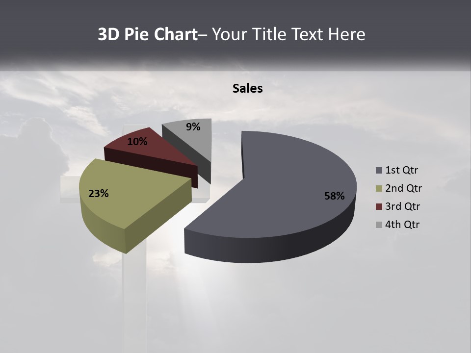 A Cross On A Cloudy Day With The Sun Shining Through The Clouds PowerPoint Template