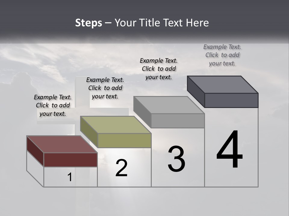 A Cross On A Cloudy Day With The Sun Shining Through The Clouds PowerPoint Template