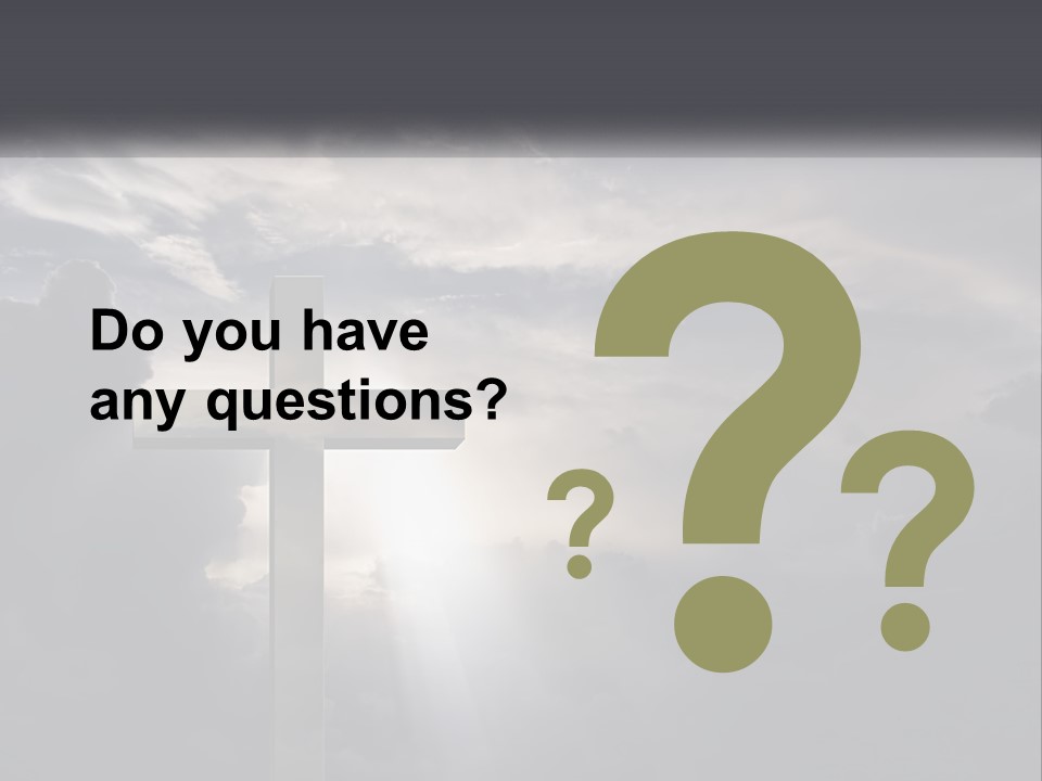 A Cross On A Cloudy Day With The Sun Shining Through The Clouds PowerPoint Template