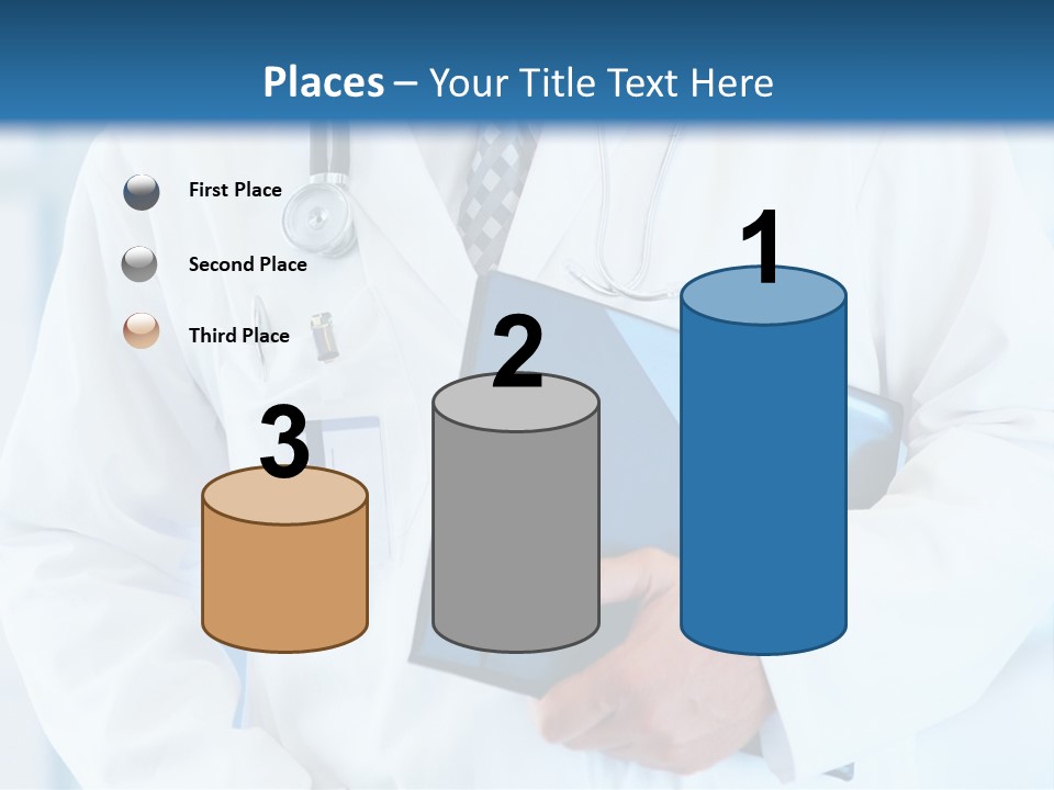 A Doctor Holding A Folder With A Stethoscope On It PowerPoint Template