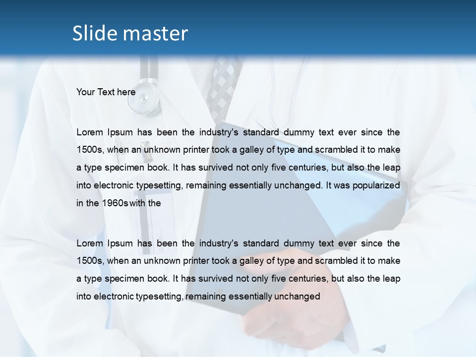 A Doctor Holding A Folder With A Stethoscope On It PowerPoint Template