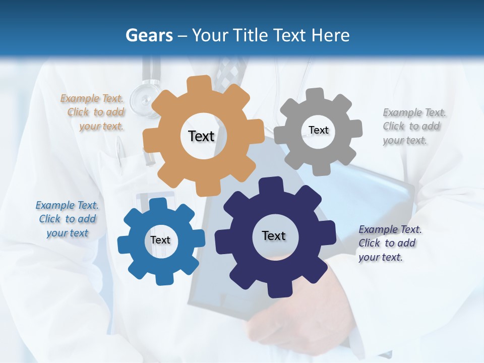 A Doctor Holding A Folder With A Stethoscope On It PowerPoint Template