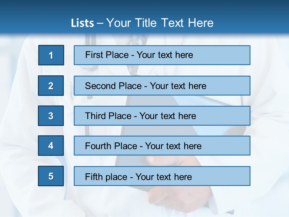 A Doctor Holding A Folder With A Stethoscope On It PowerPoint Template