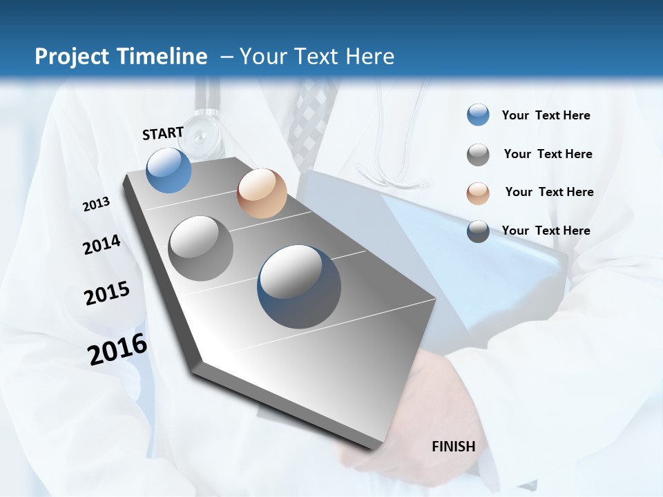 A Doctor Holding A Folder With A Stethoscope On It PowerPoint Template