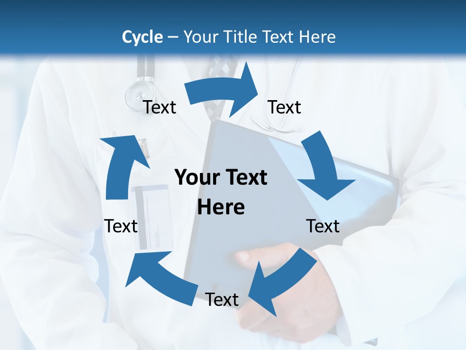 A Doctor Holding A Folder With A Stethoscope On It PowerPoint Template
