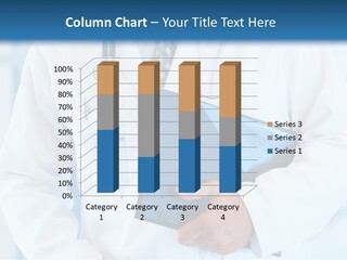 A Doctor Holding A Folder With A Stethoscope On It PowerPoint Template